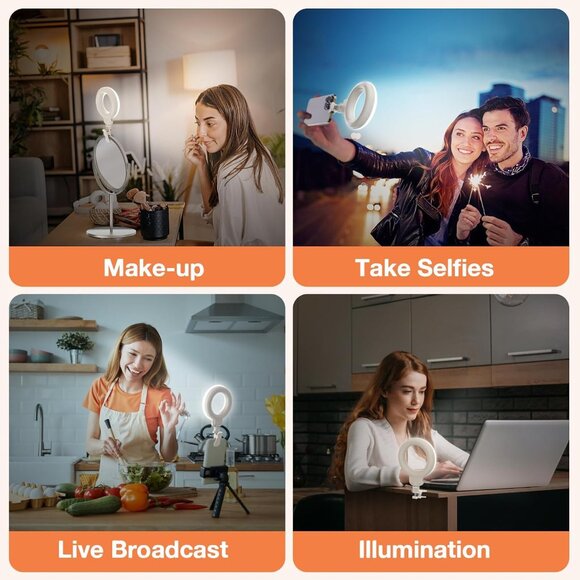 Rechargeable LED Selfie Ring Light Portable Clip-On - Picture 7 of 9